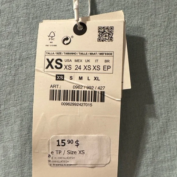 Zara Soft Blue Tee - Picture 2 of 5